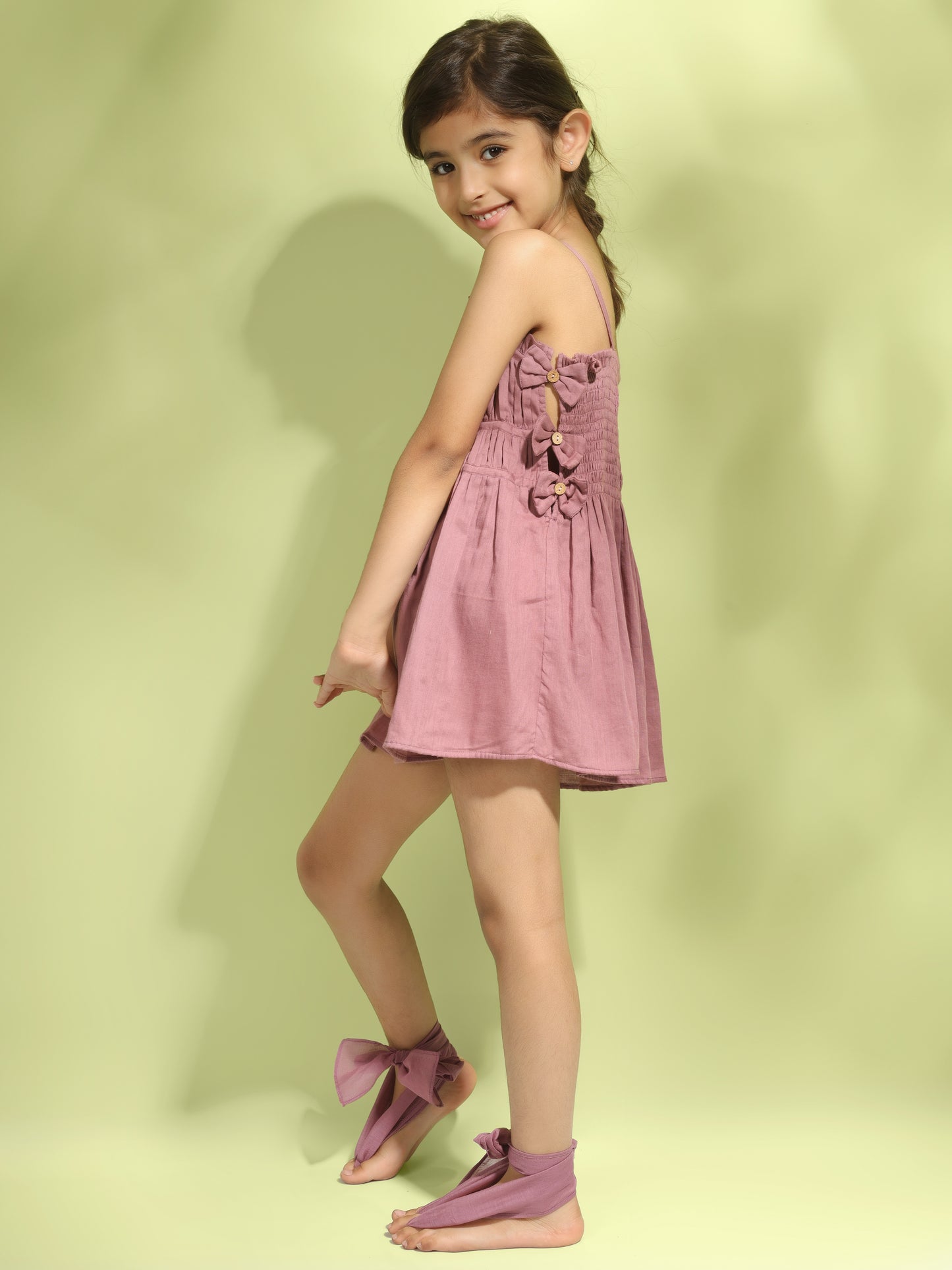 Jiyara - Grape Wine Side Bow Dress