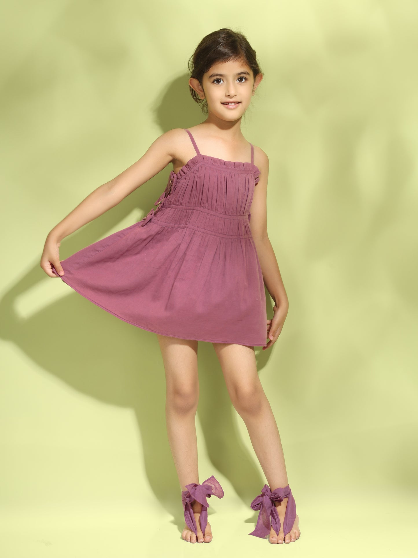 Jiyara - Grape Wine Side Bow Dress