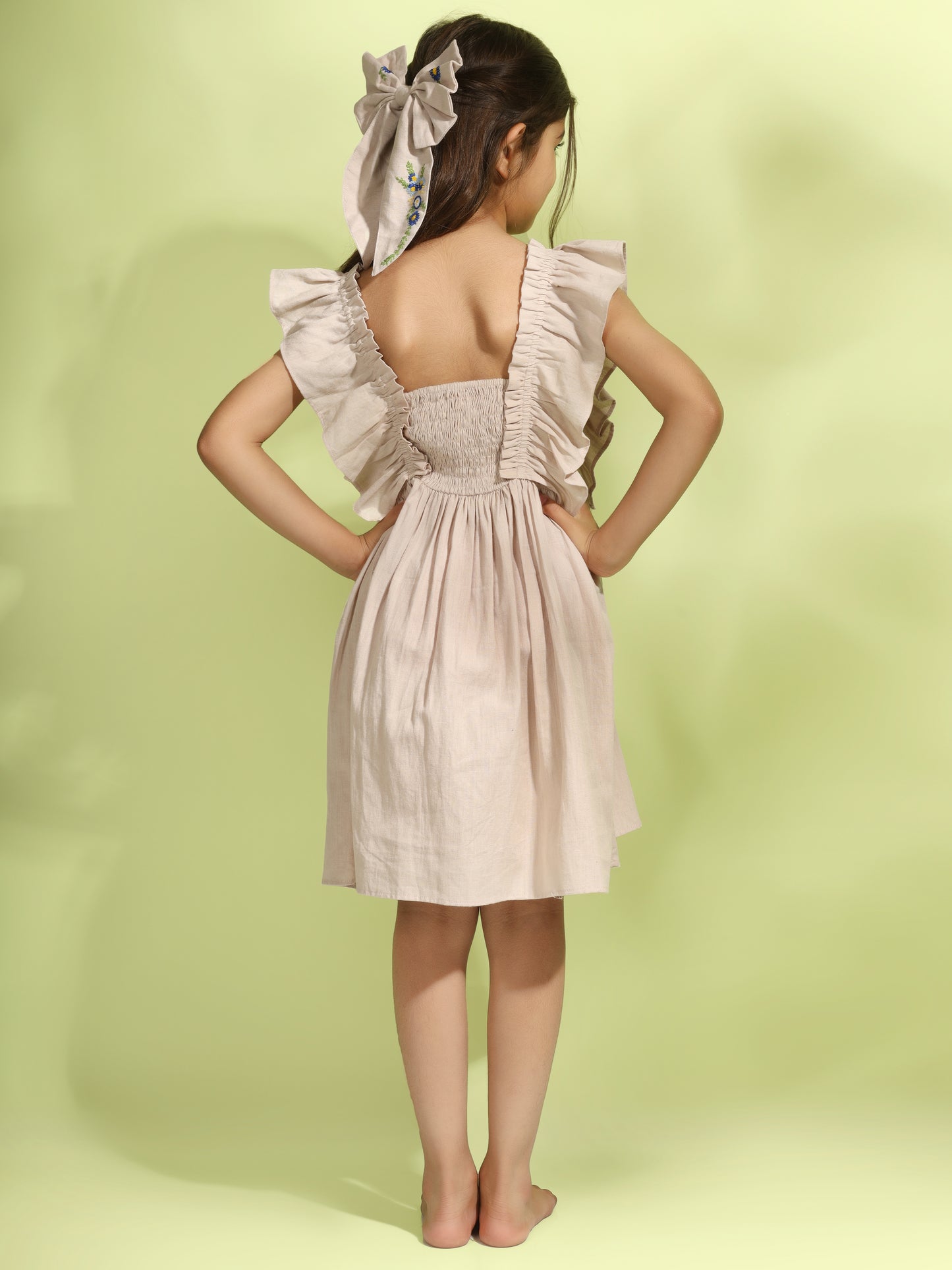 Jiyara Beige Frill Dress