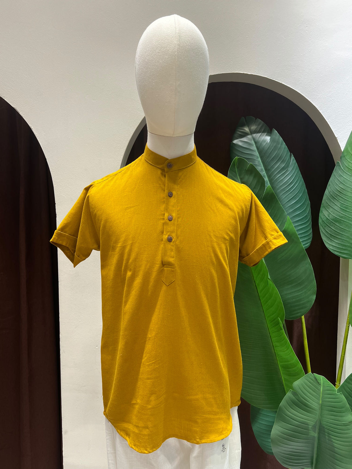 Mustard Kurta without pocket