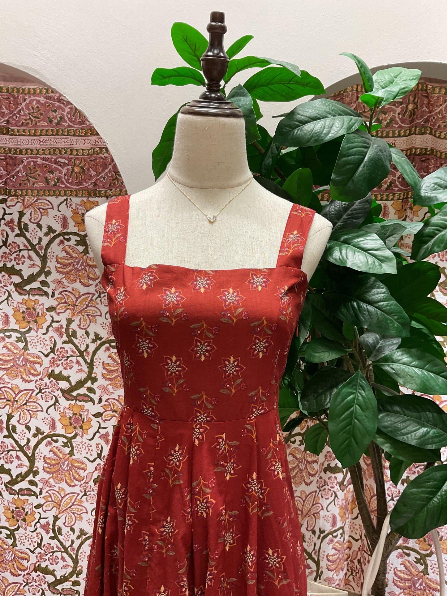 Red Thick Strap Maxi Dress - Butti