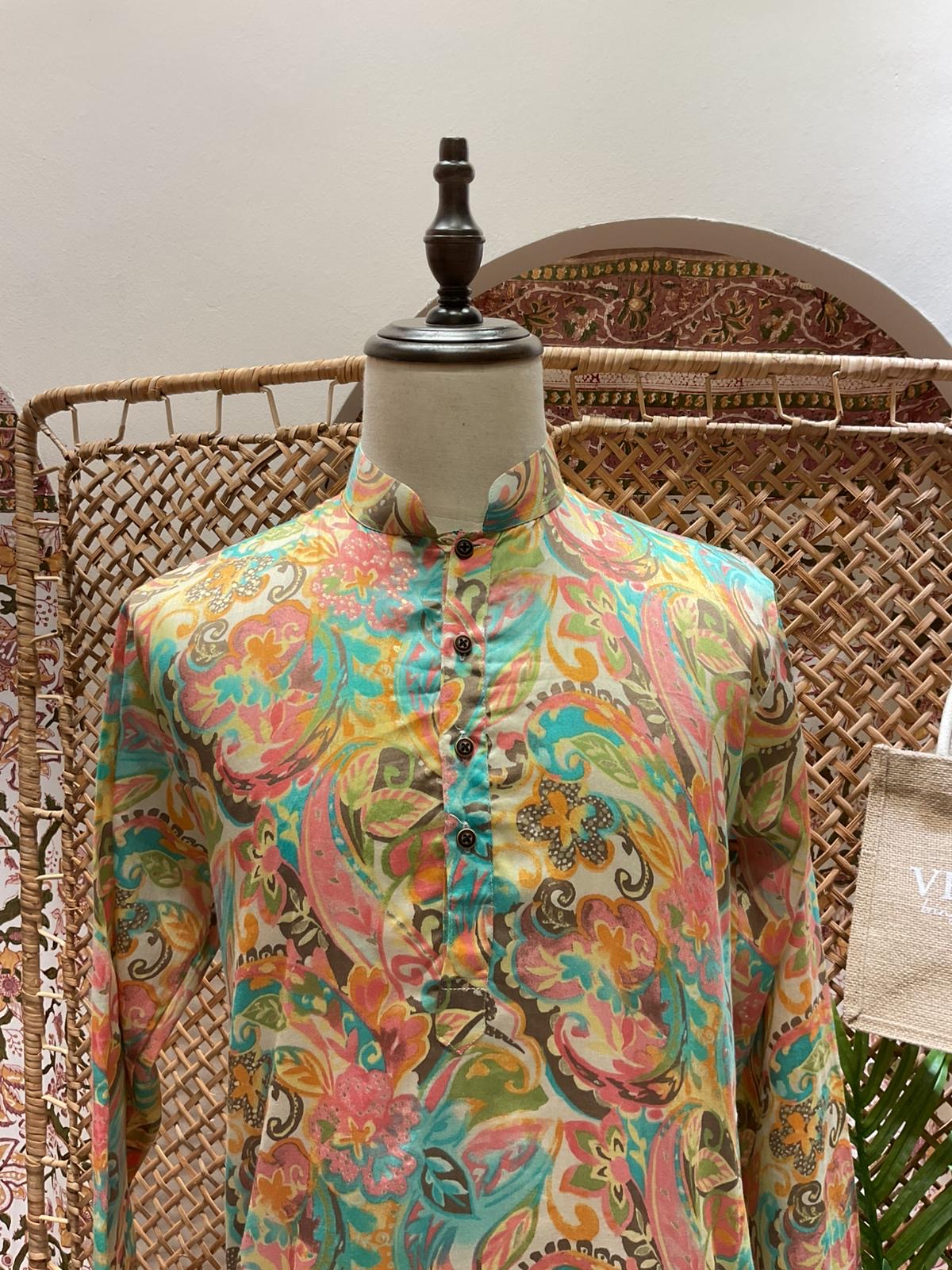 Rainbow Patterned Long Kurta