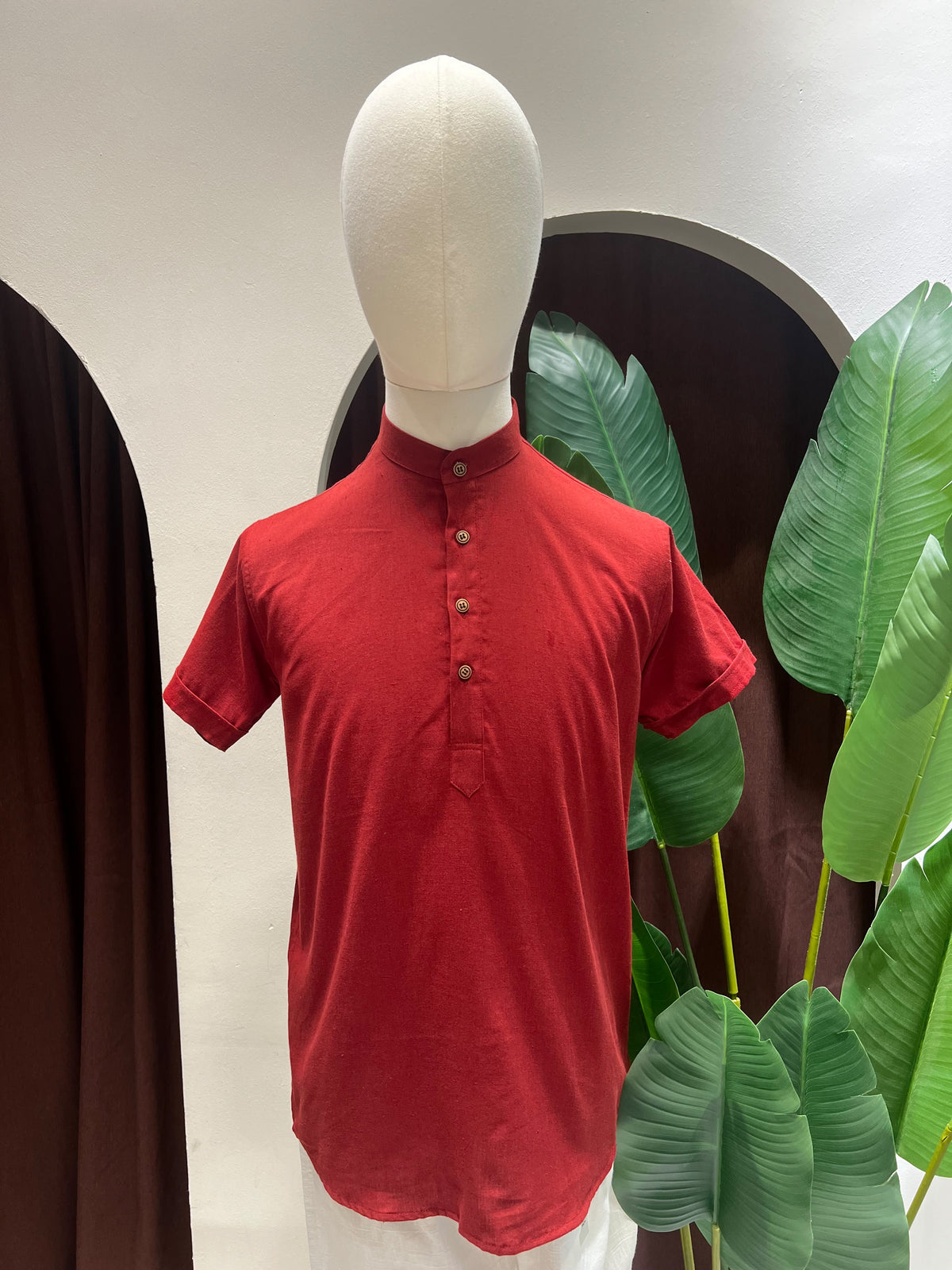 Dark Red Kurta without pocket