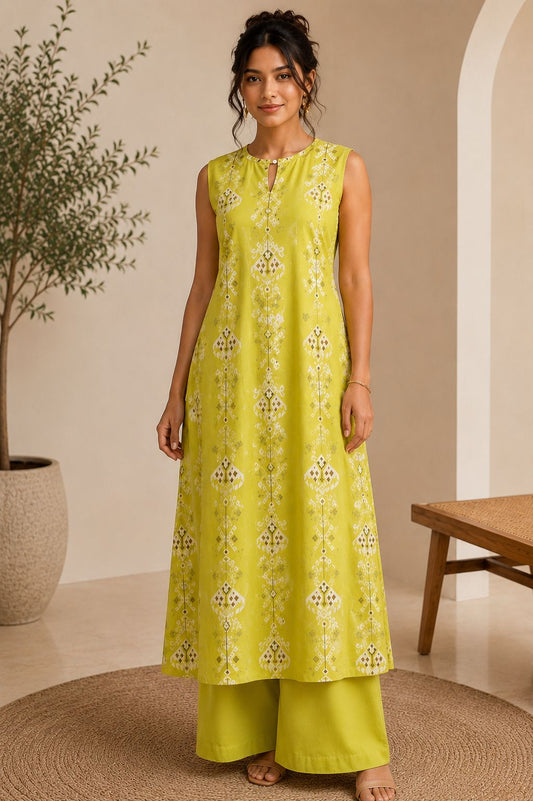 Lime Sleeveless Co-Ord Set