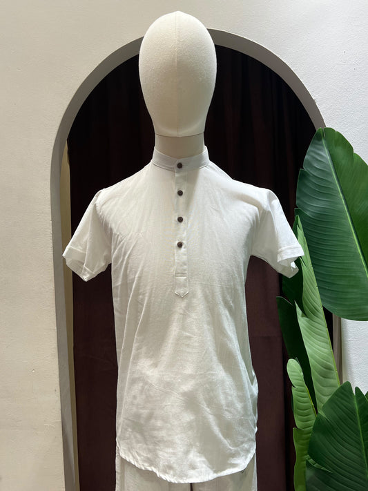 White  Kurta without pocket