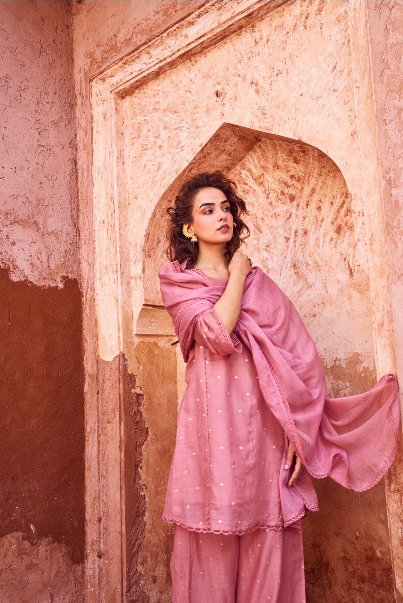 ROSE PINK MUL COTTON SUIT SET