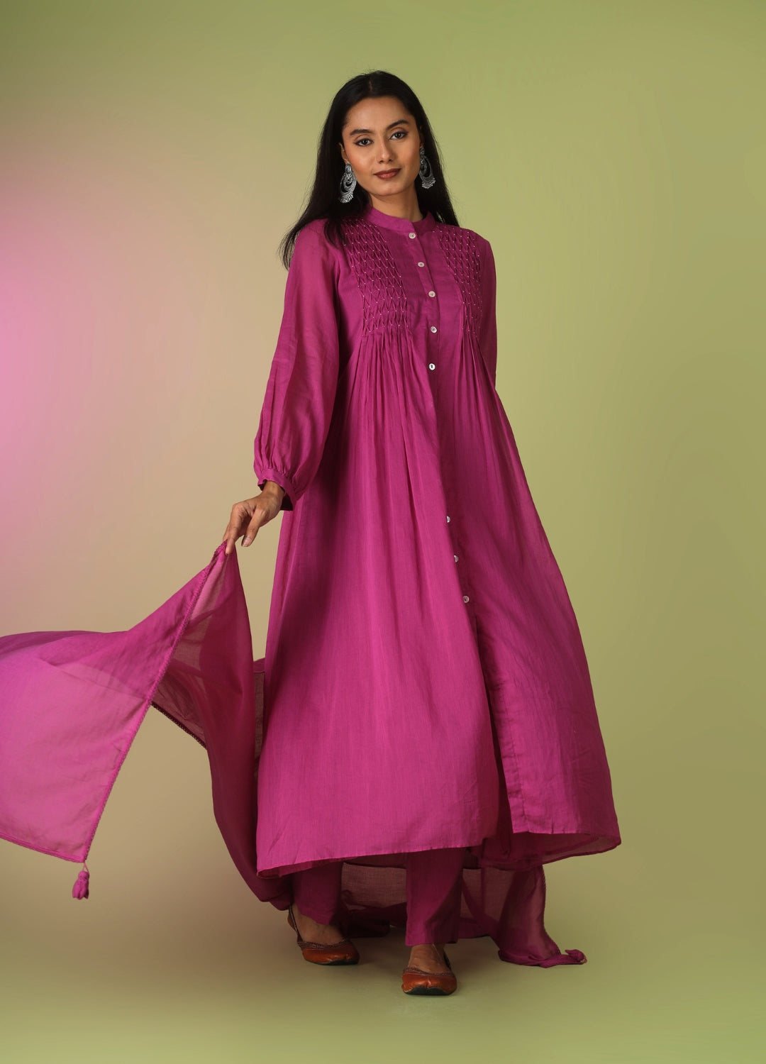 Raspberry Pintucks Suit Set
