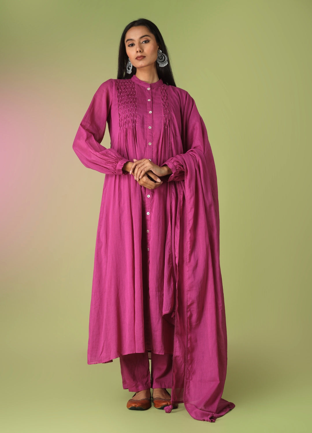 Raspberry Pintucks Suit Set