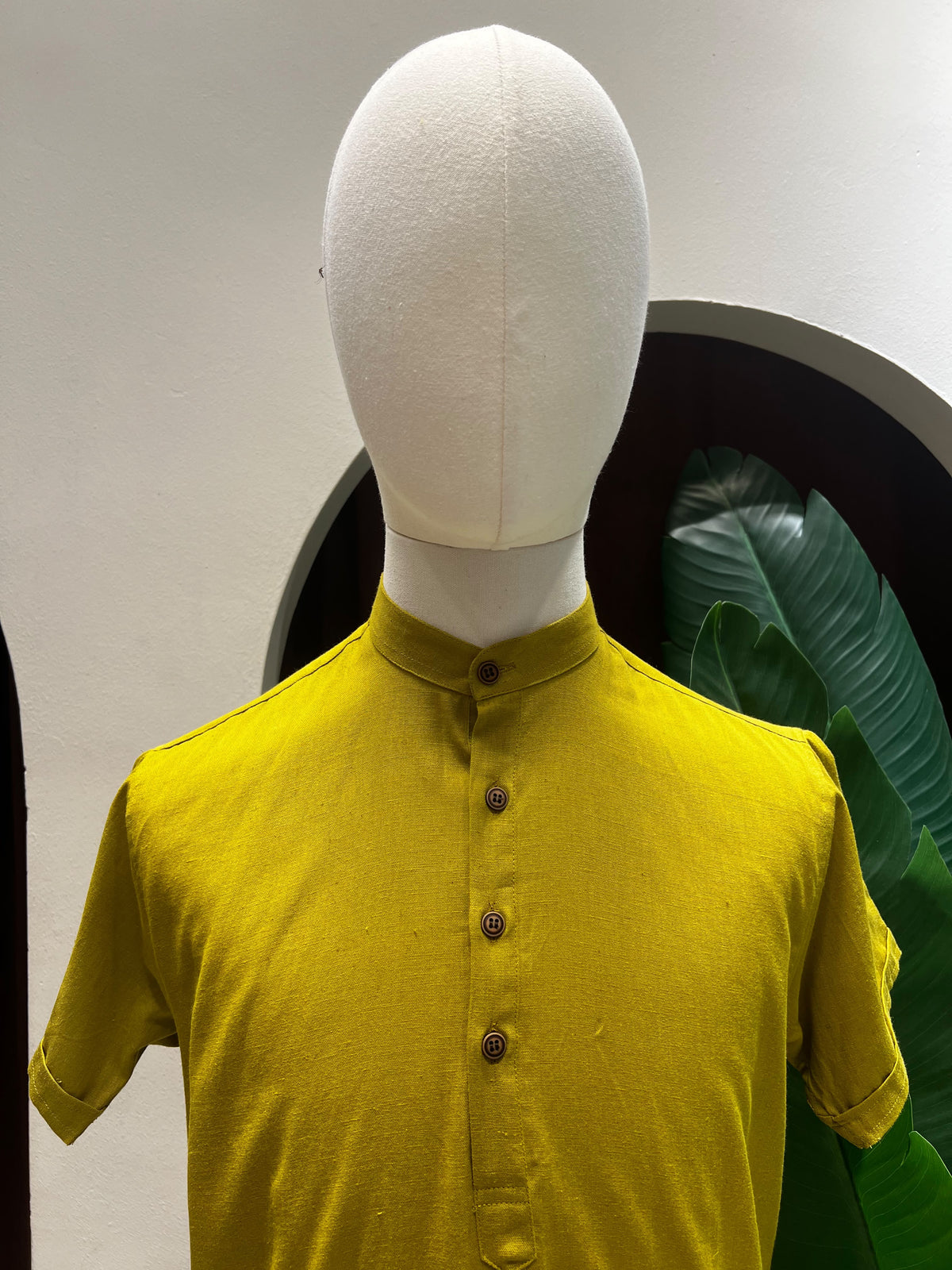 Light Yellow-Green Kurta without pocket