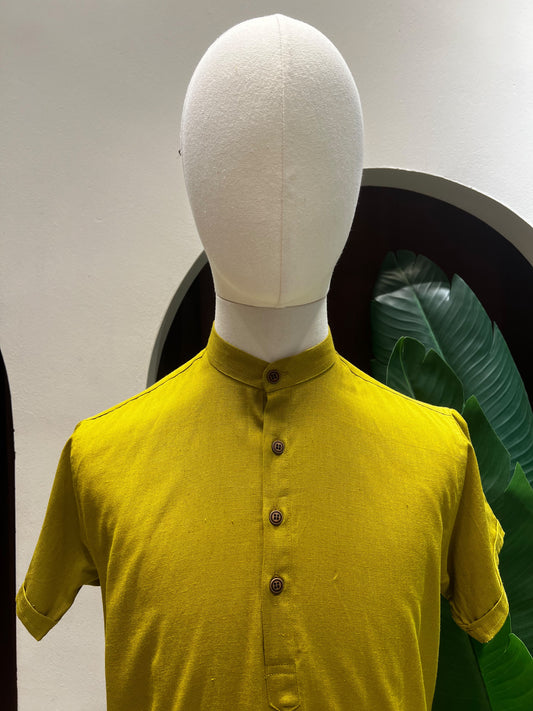 Light Yellow-Green Kurta without pocket