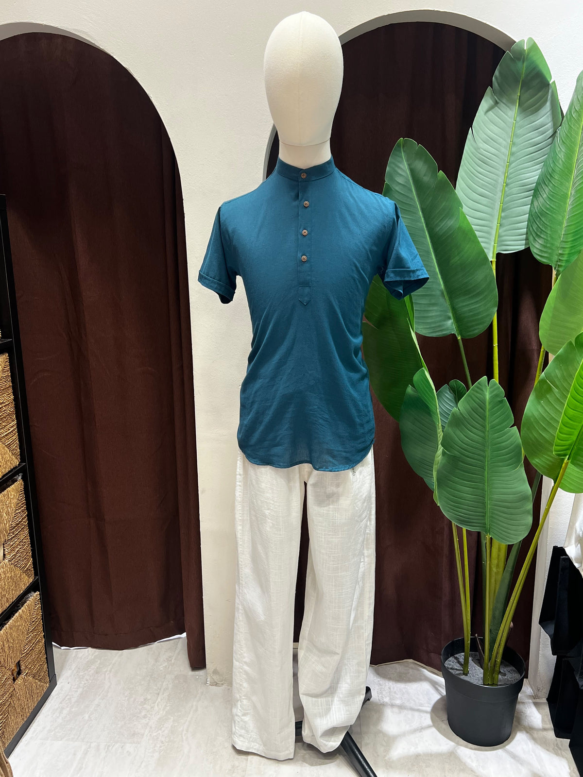 Teal Kurta without pocket