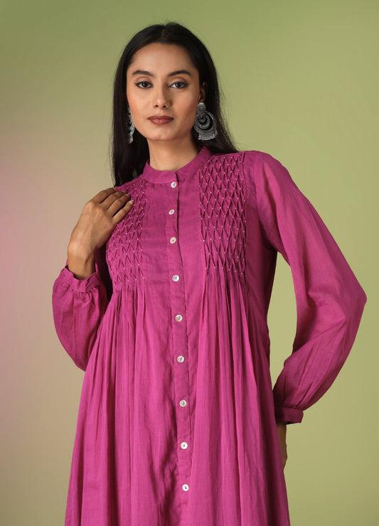 Raspberry Pintucks Suit Set