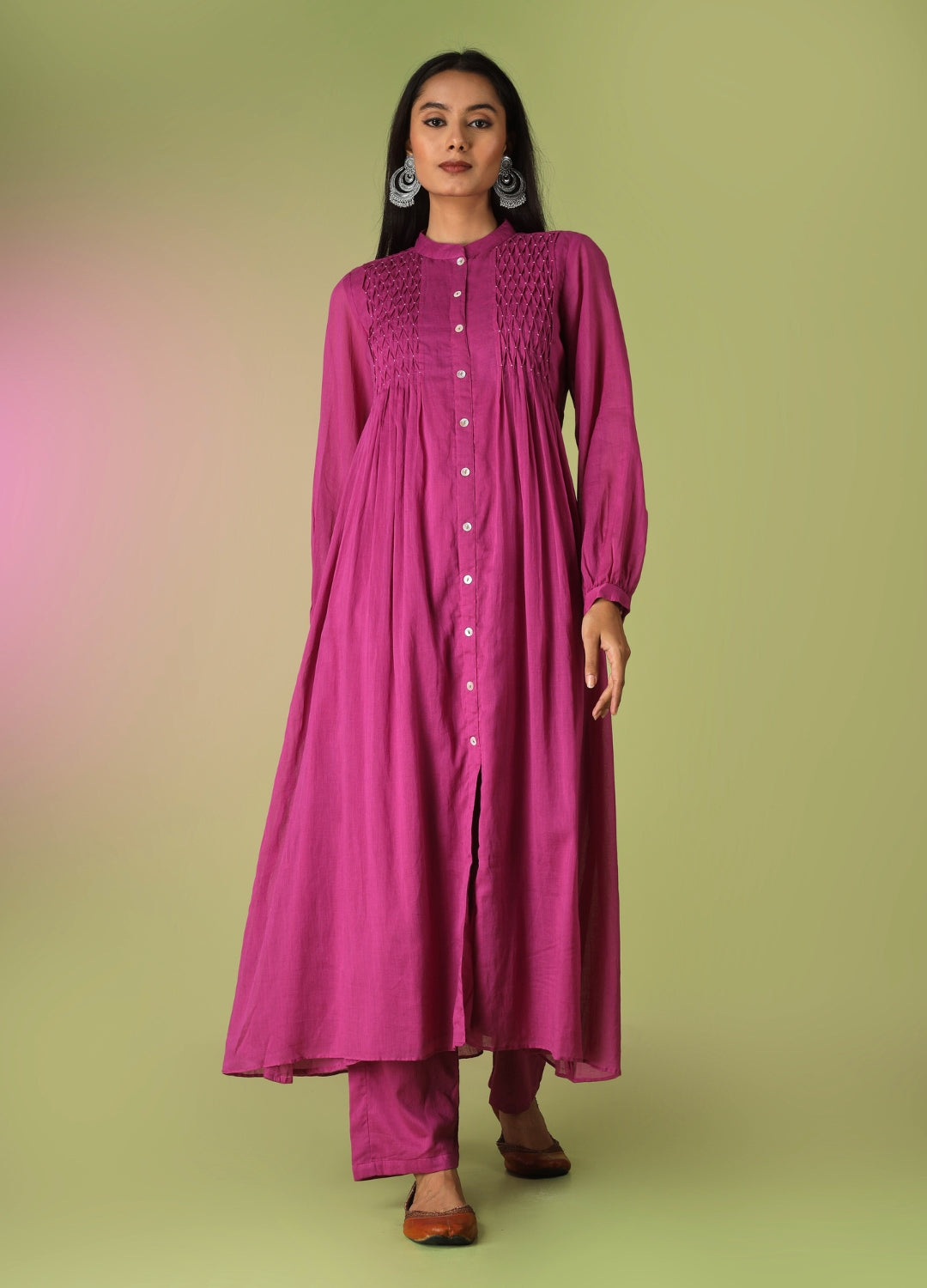 Raspberry Pintucks Suit Set
