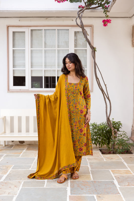 Saffron Jaal Sleeved