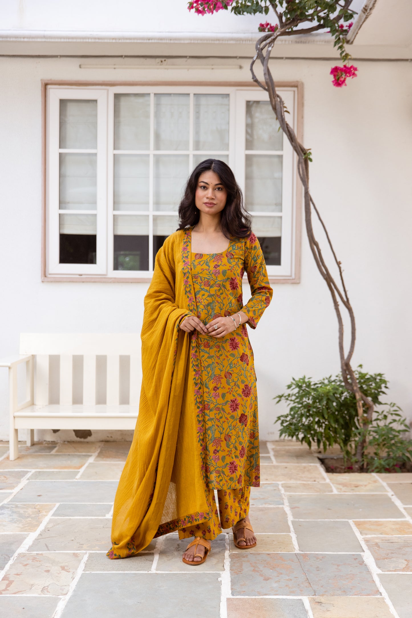 Saffron Jaal Sleeved