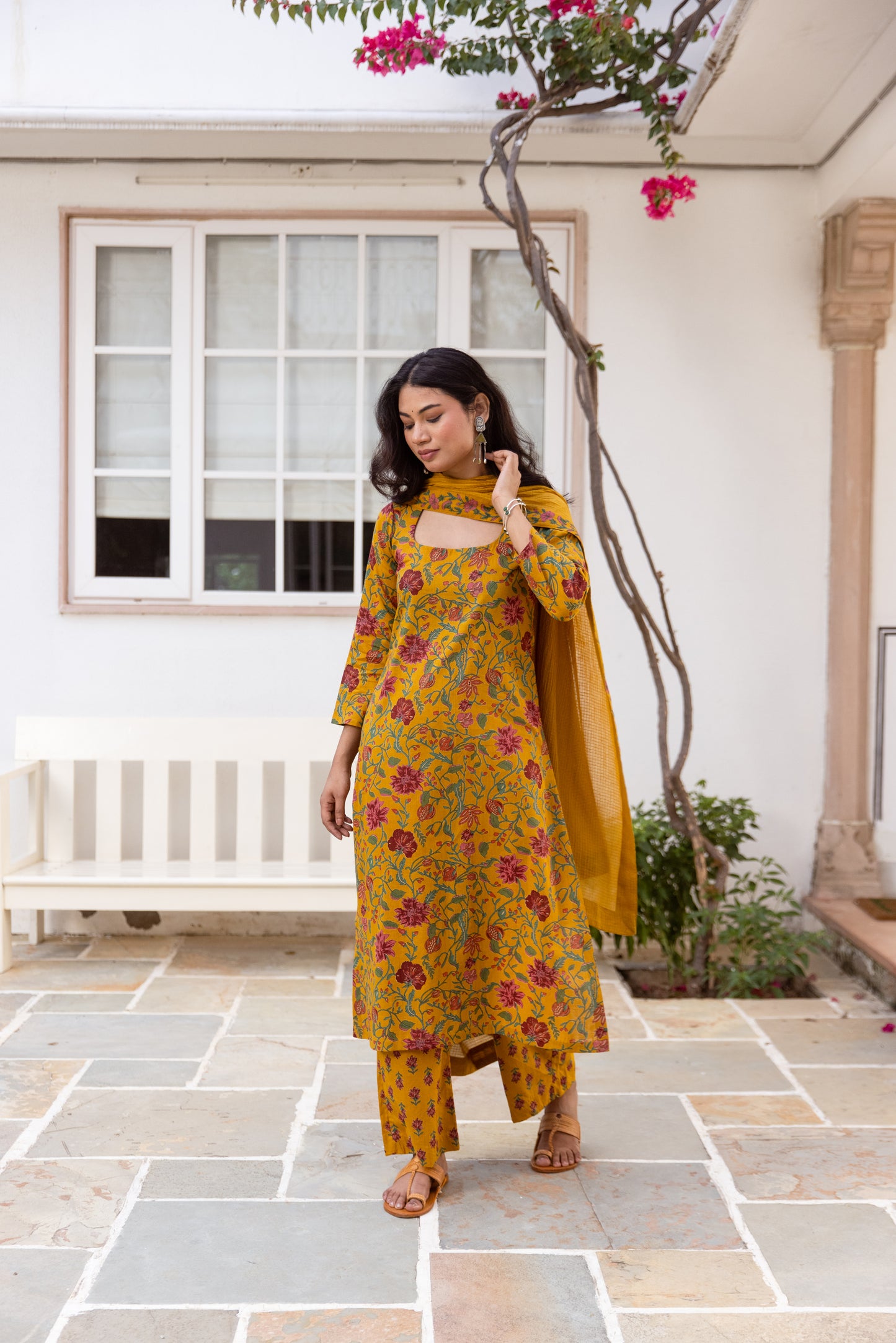 Saffron Jaal Sleeved