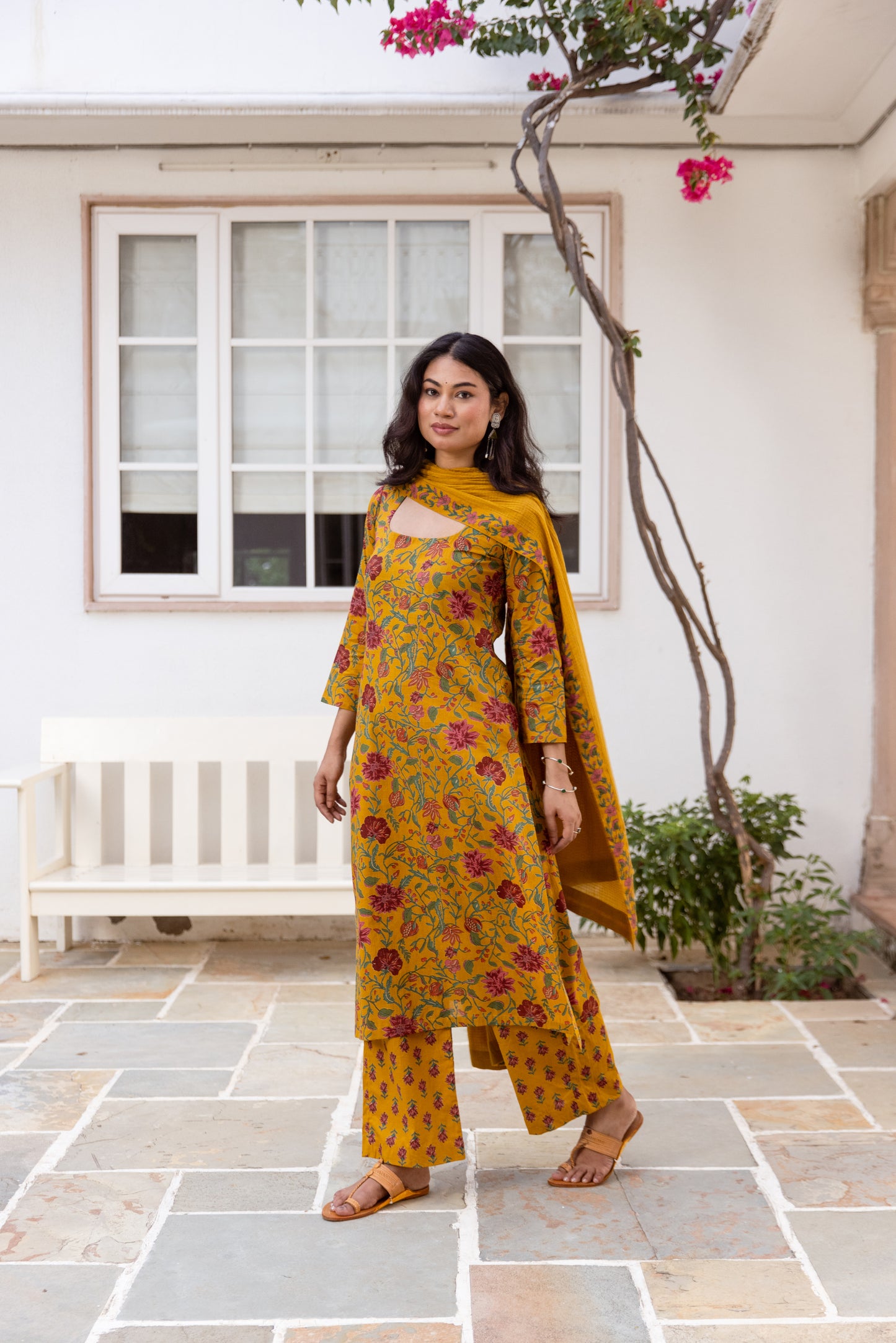 Saffron Jaal Sleeved