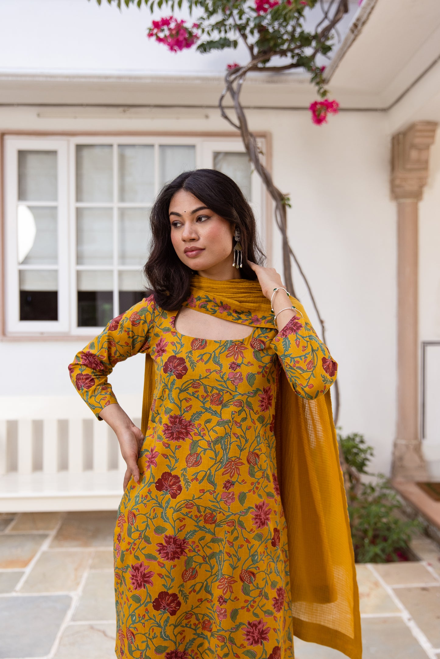 Saffron Jaal Sleeved