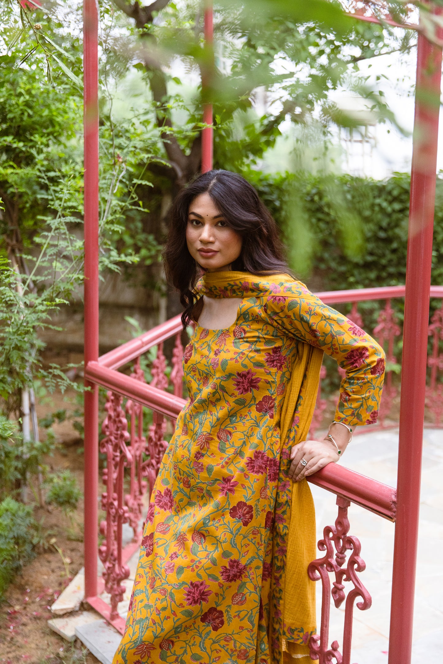 Saffron Jaal Sleeved