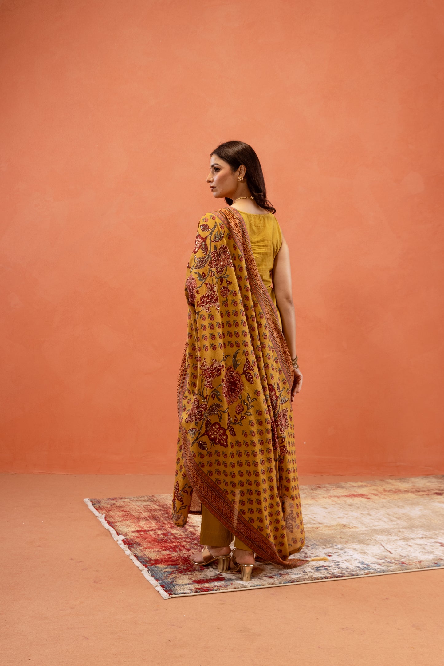 Marigold Glow Straight-Cut Sleeveless Suit