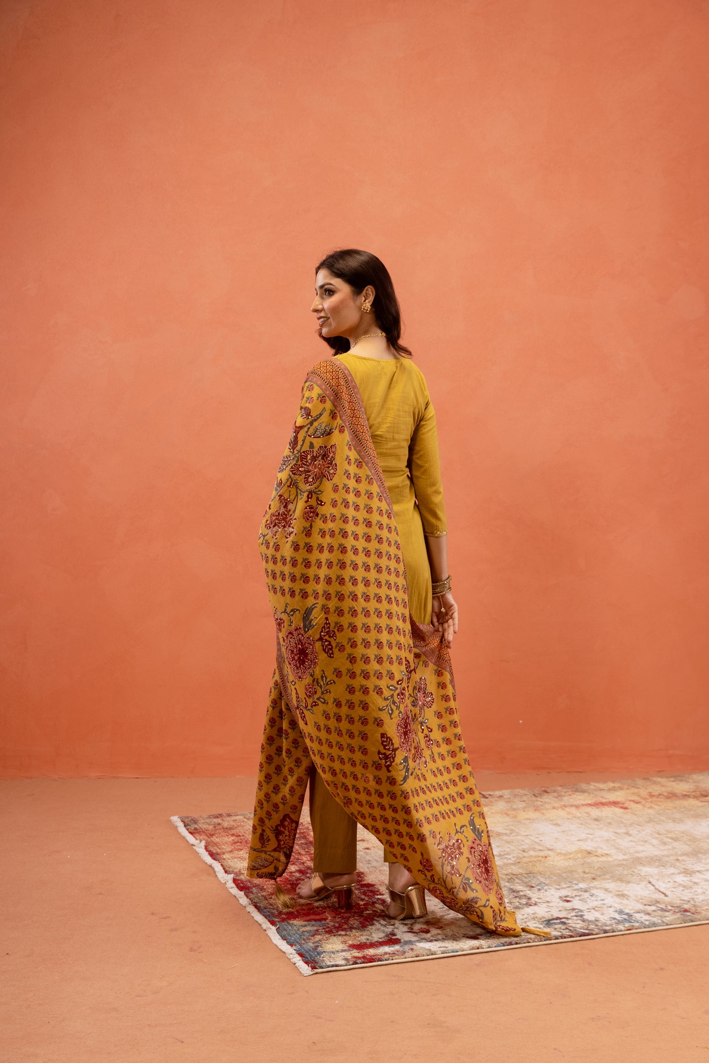 Marigold Glow Straight-Cut Sleeved Suit