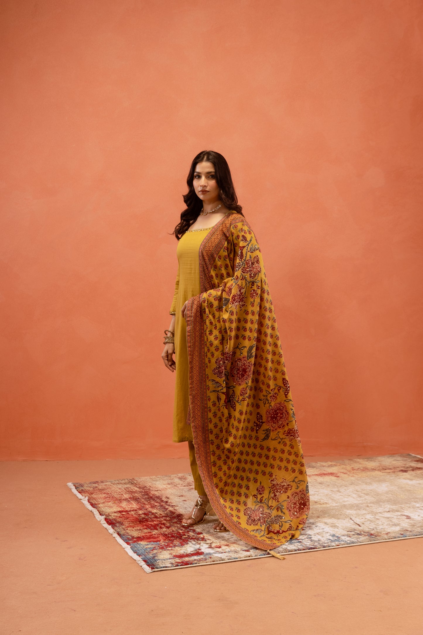 Marigold Glow Straight-Cut Sleeved Suit