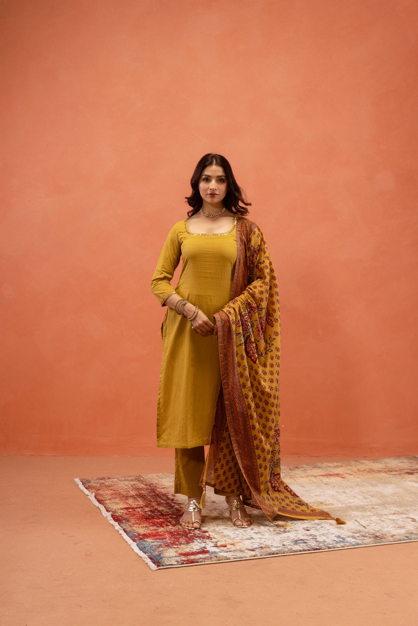 Marigold Glow Straight-Cut Sleeved Suit
