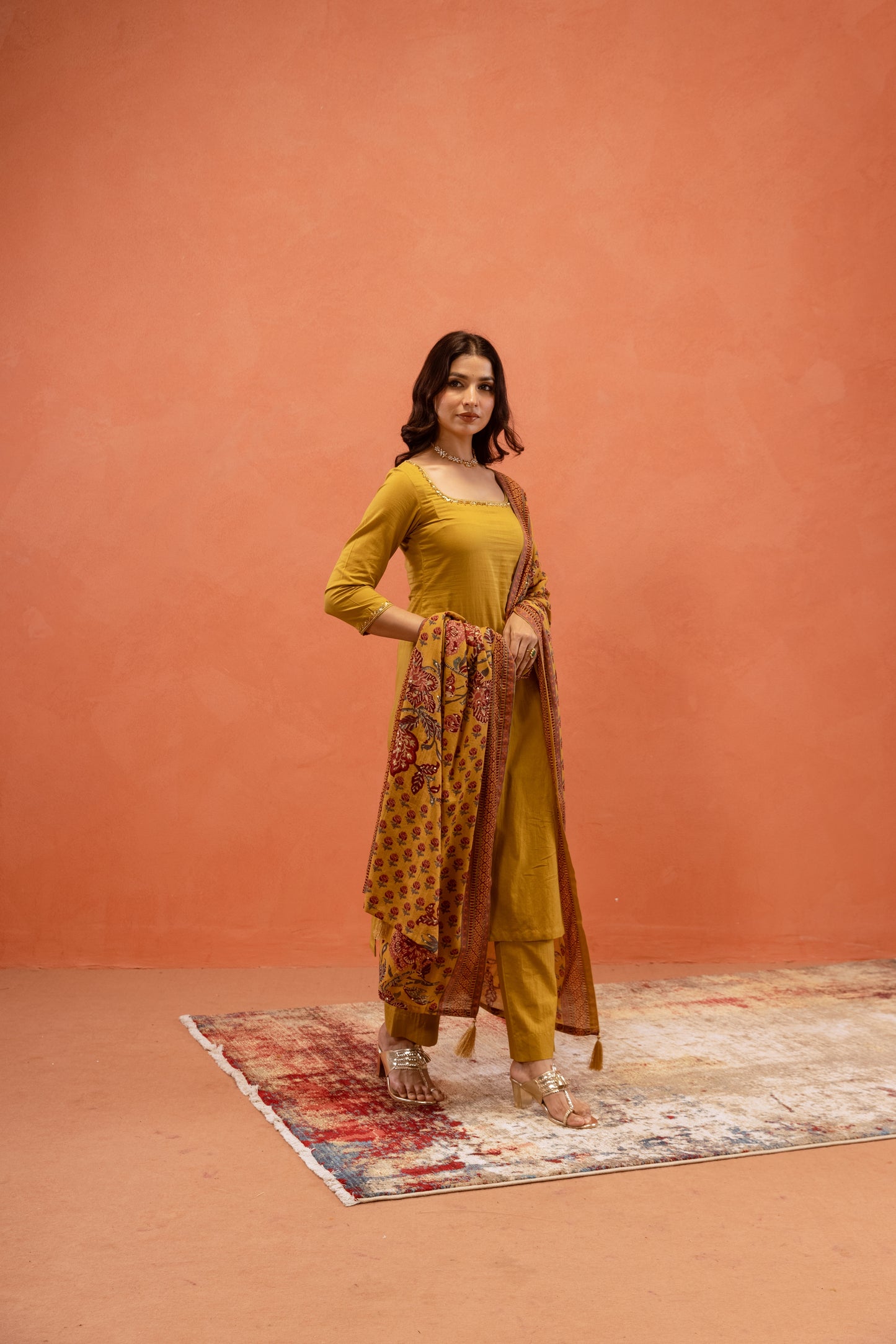 Marigold Glow Straight-Cut Sleeved Suit