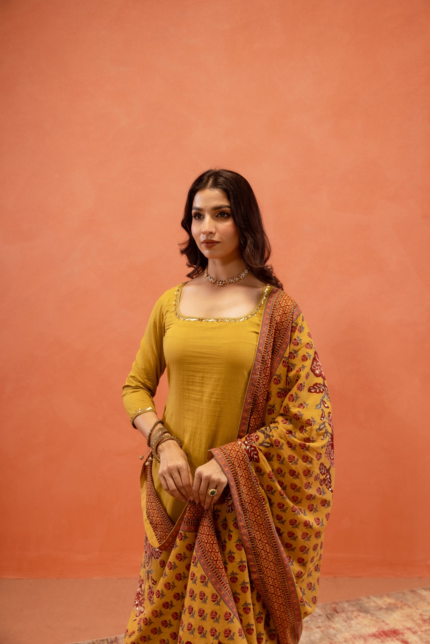 Marigold Glow Straight-Cut Sleeved Suit