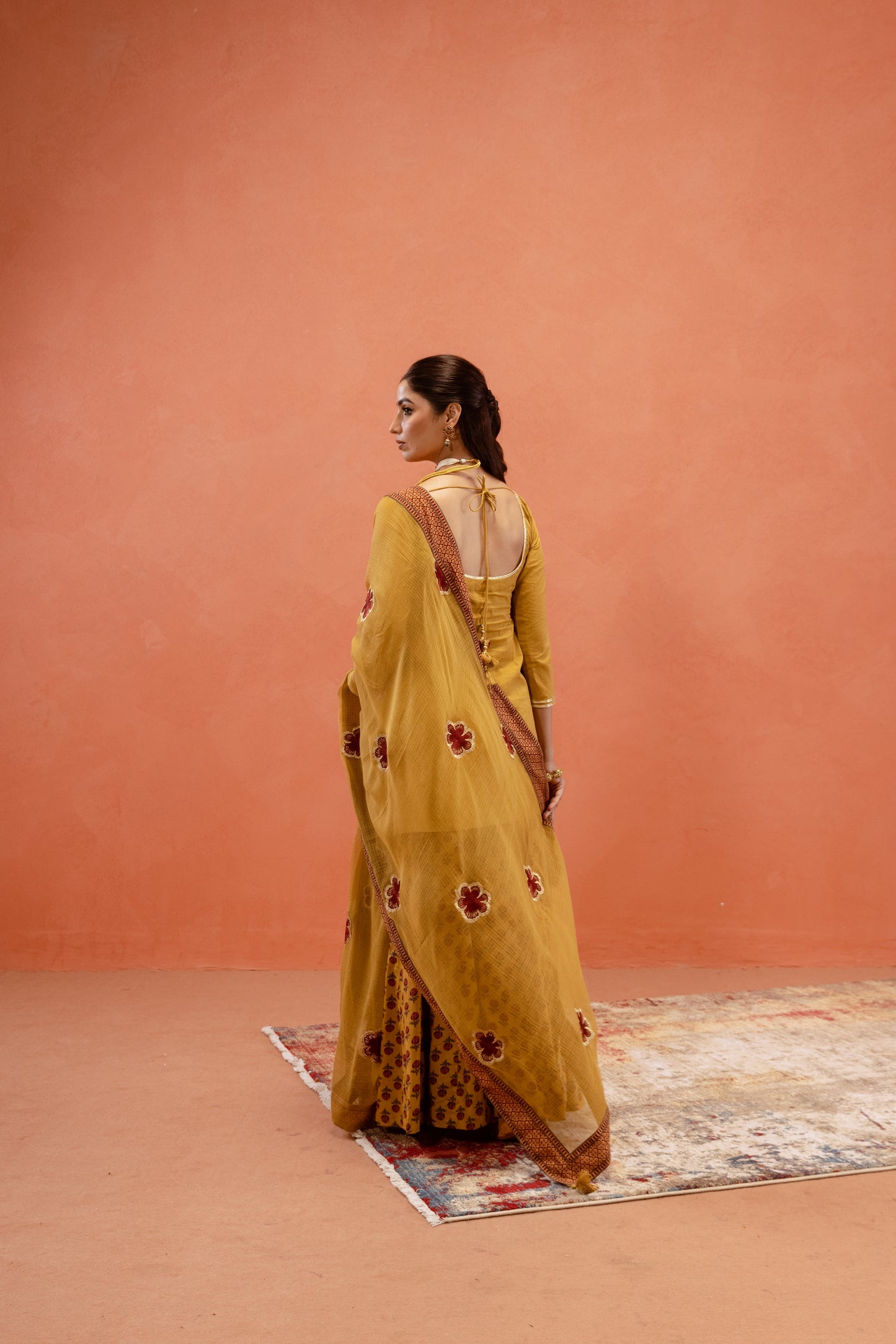 Marigold Glow Sharara Sleeved Set