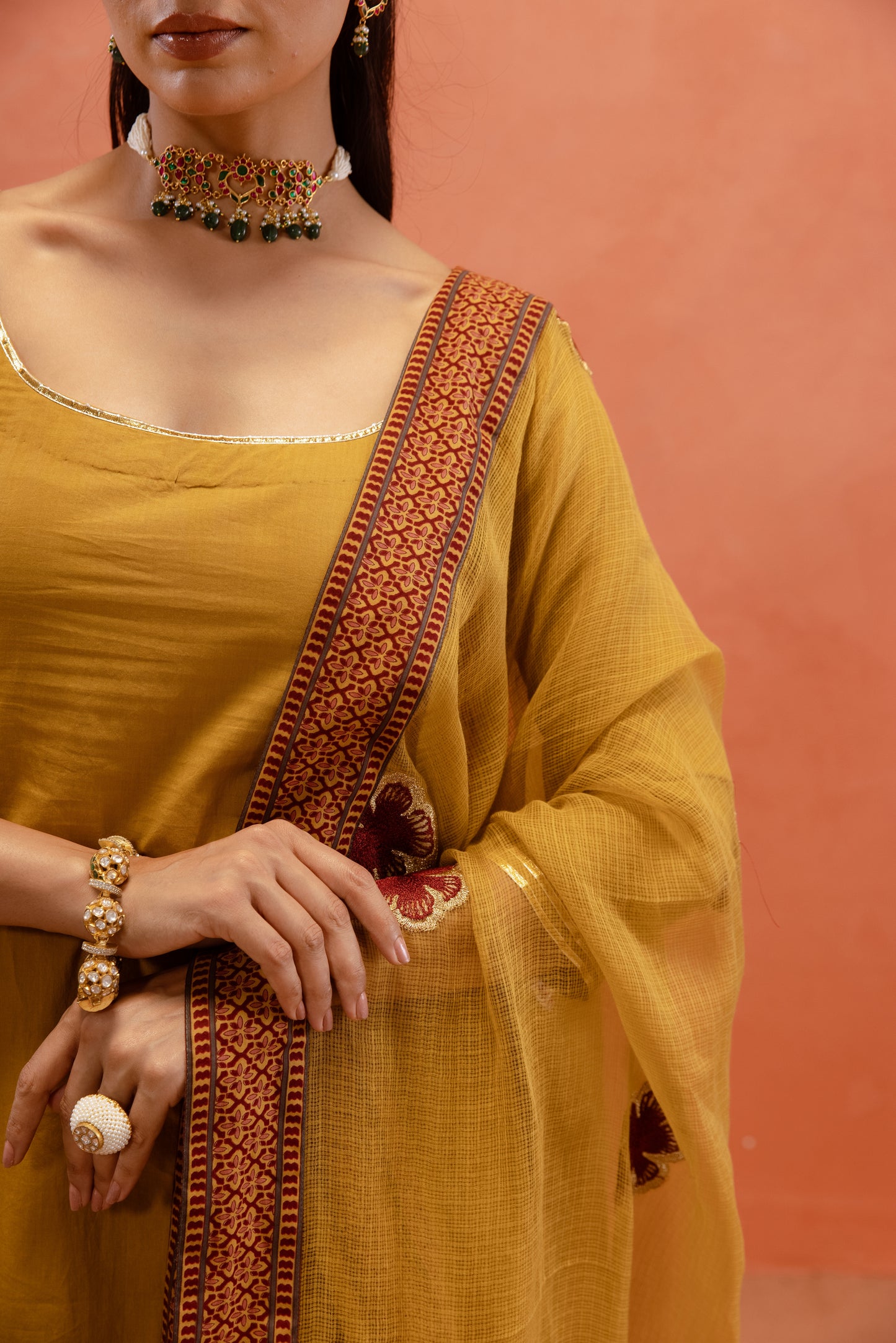 Marigold Glow Sharara Sleeved Set