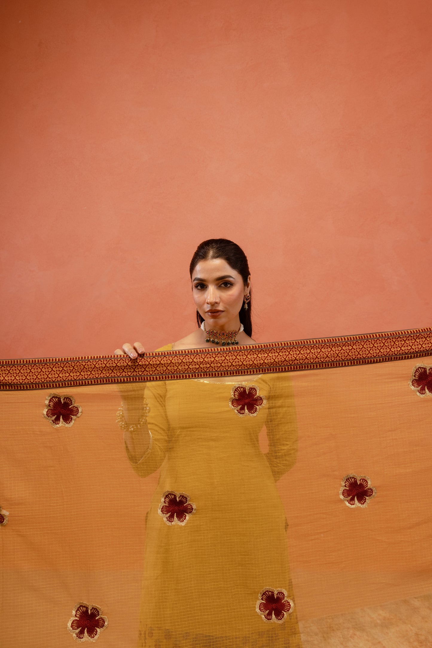 Marigold Glow Sharara Sleeved Set