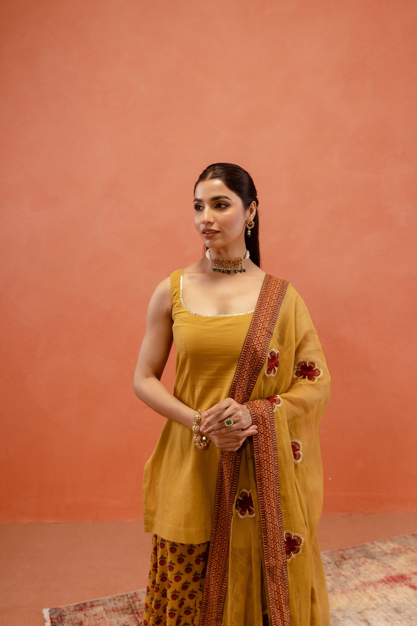Marigold Glow Sharara Sleeveless Set