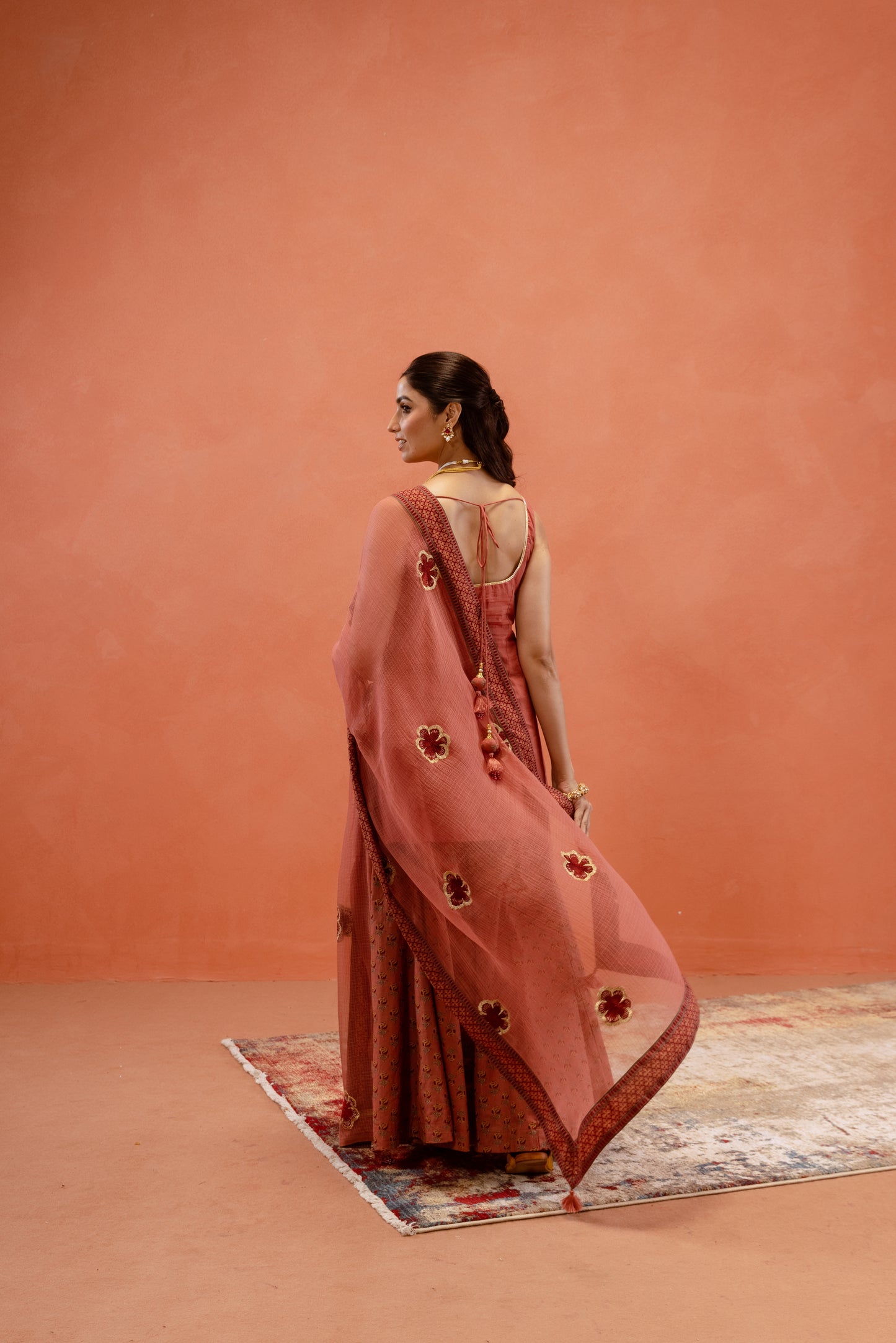 Dusky Rose Sharara Sleeveless Set