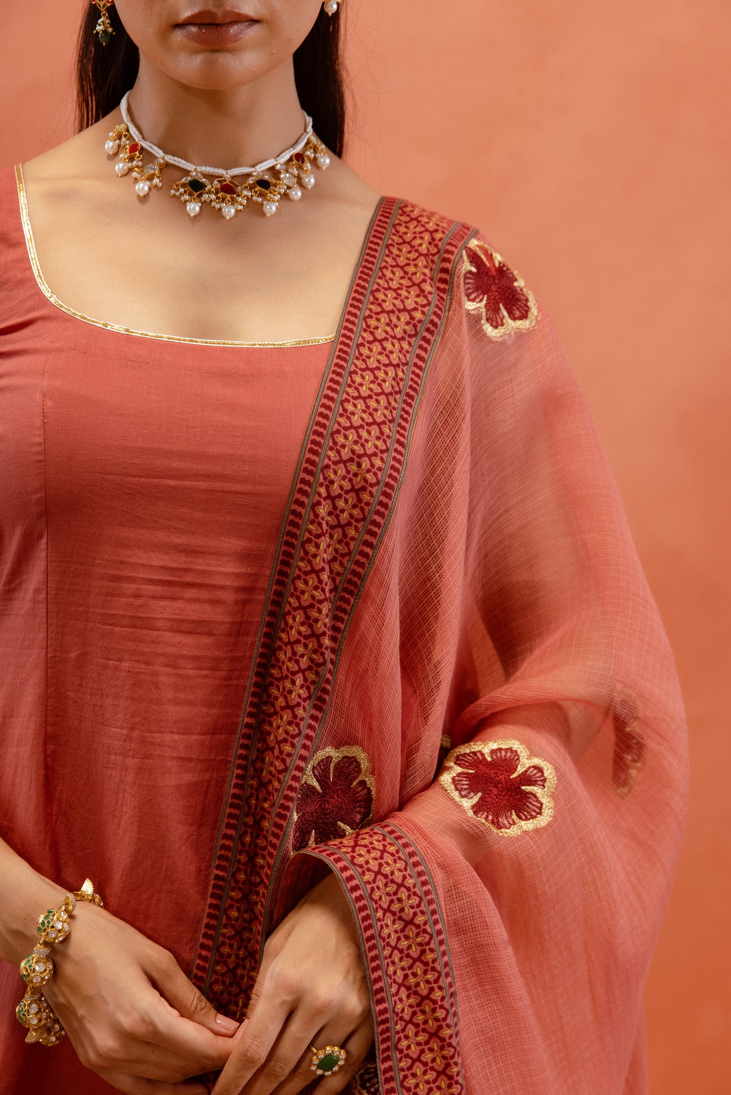 Dusky Rose Sharara Sleeveless Set