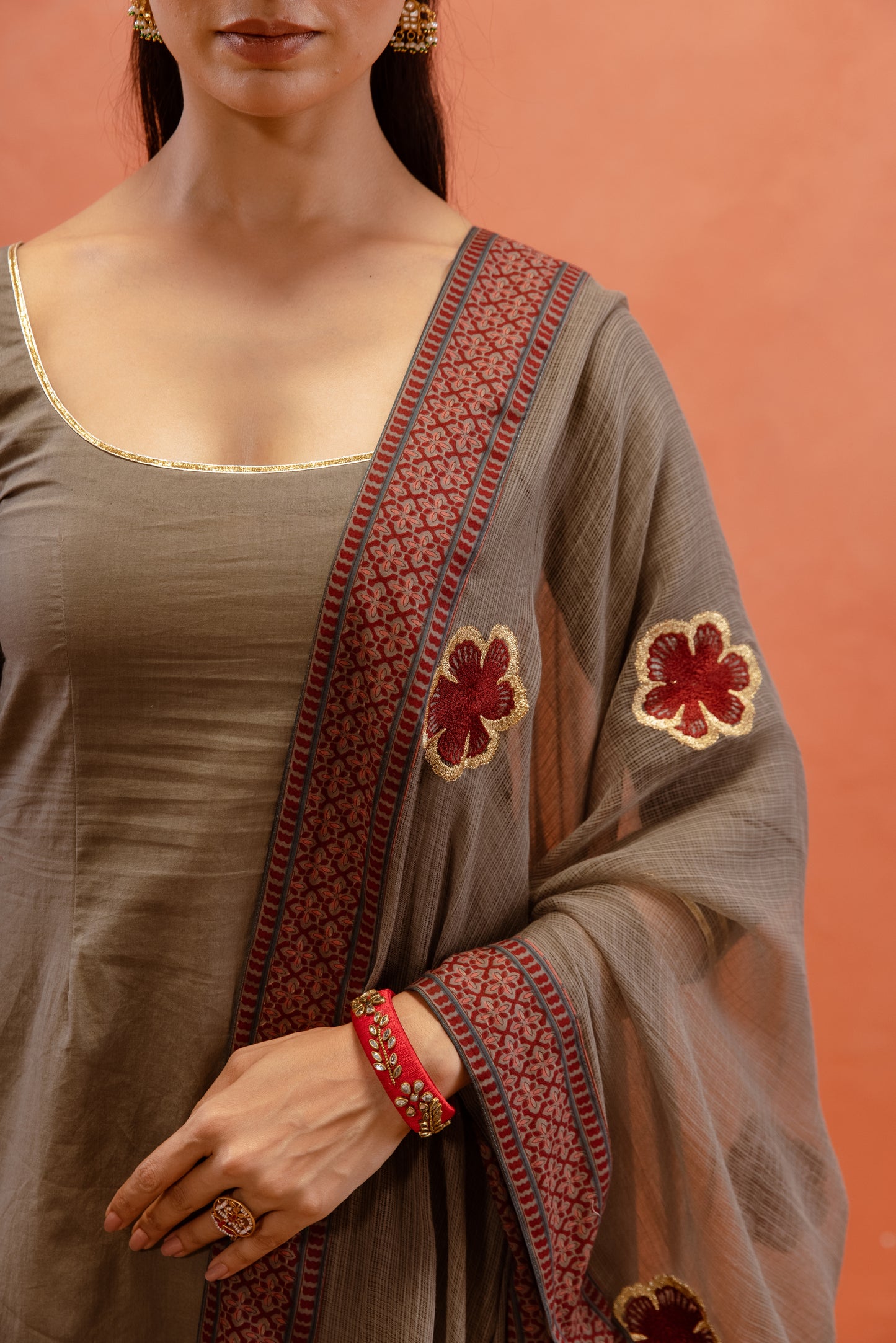 Silver Mist Sharara Sleeved Set