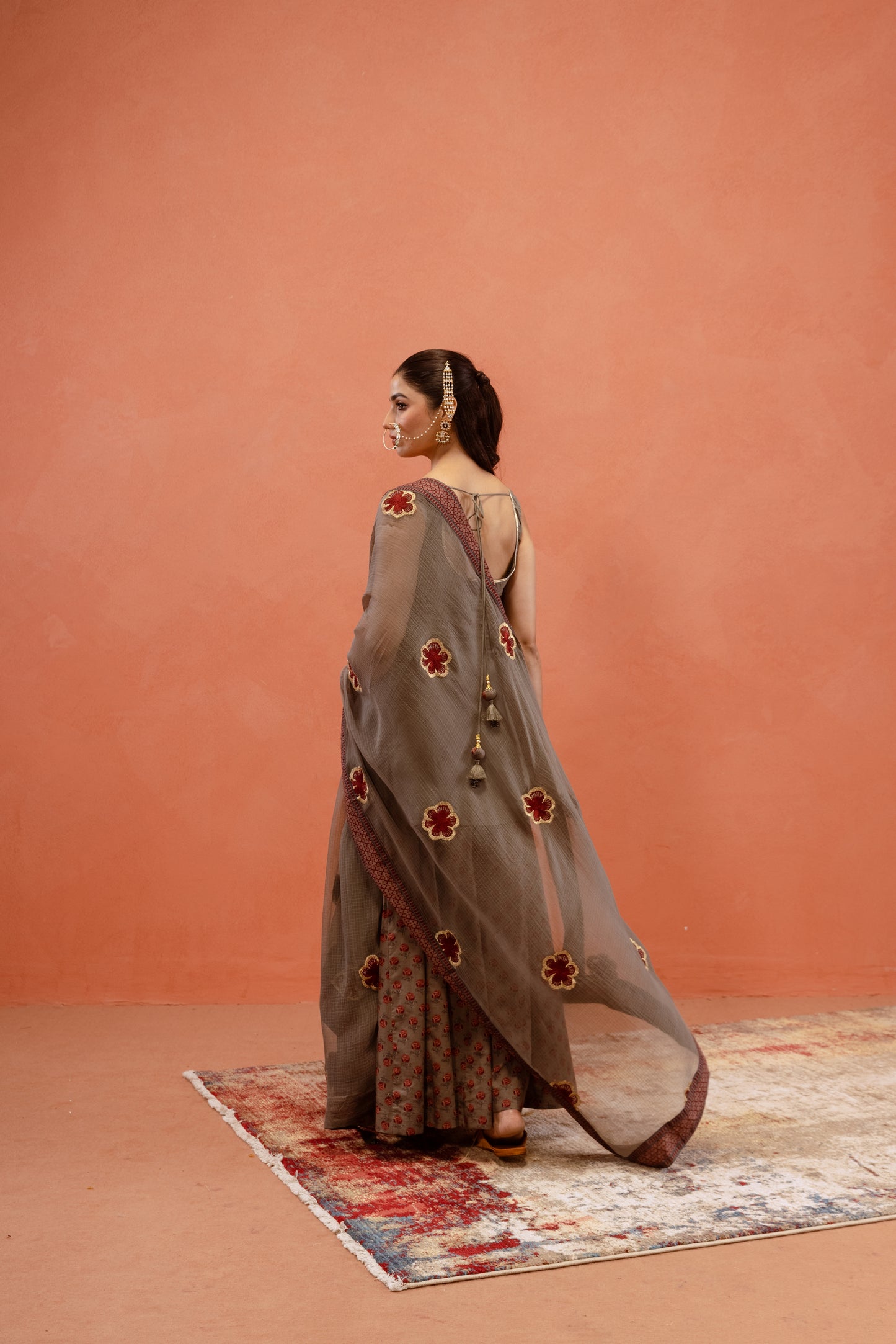 Silver Mist Sharara Sleeveless Set