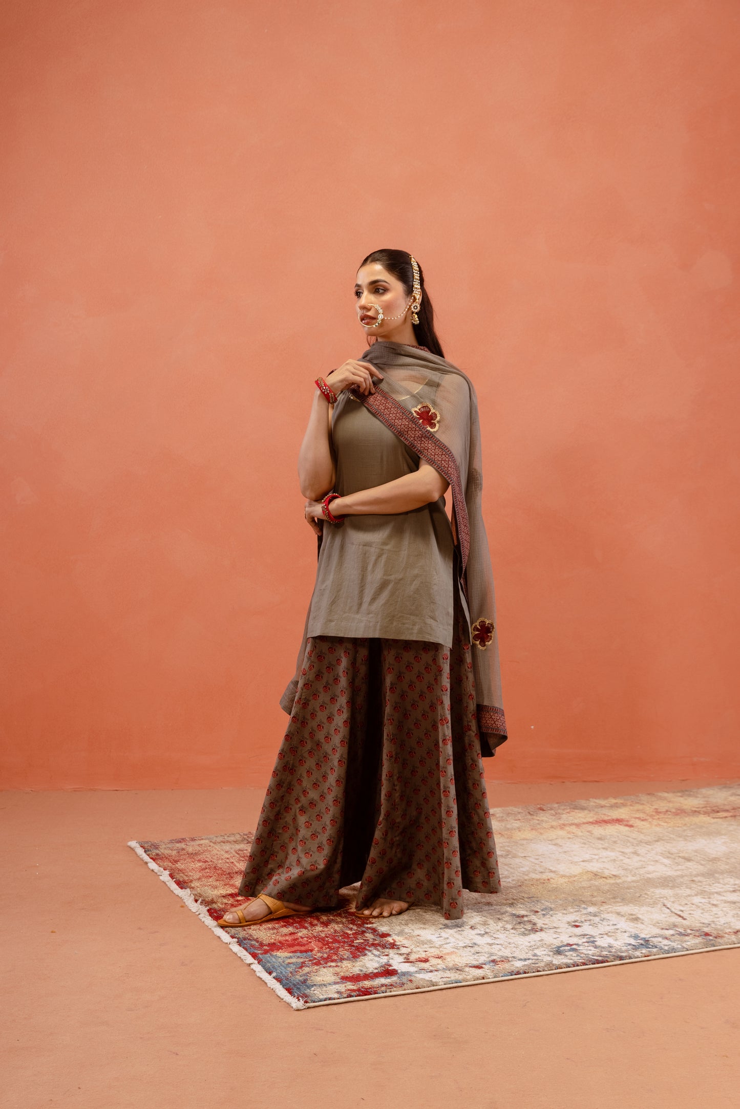 Silver Mist Sharara Sleeveless Set