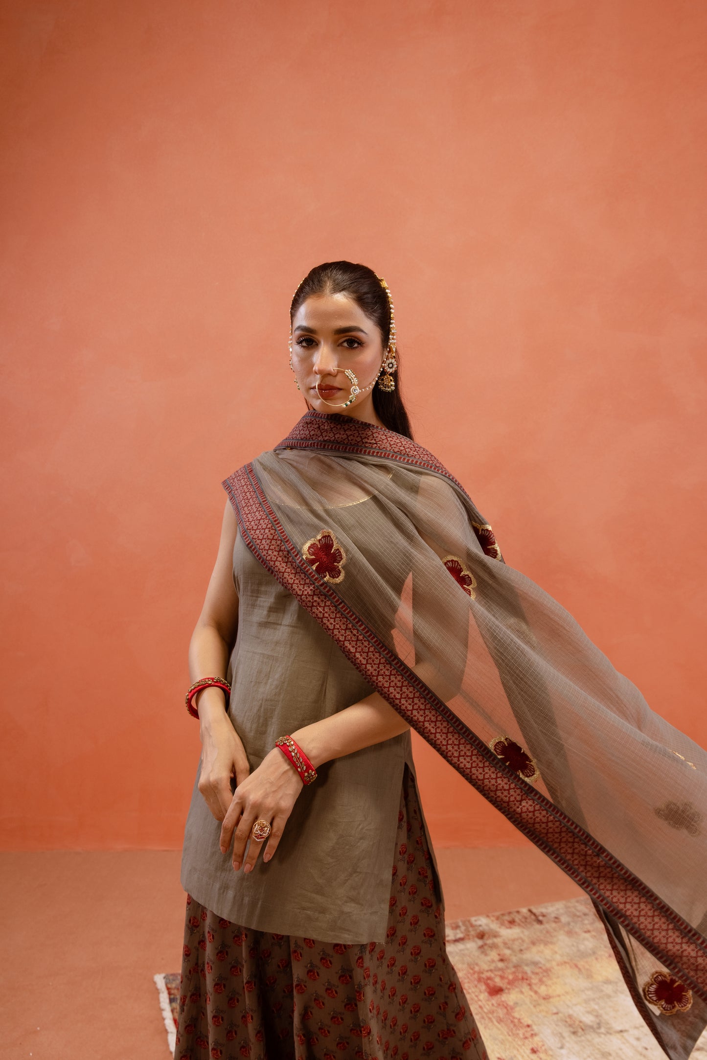 Silver Mist Sharara Sleeveless Set