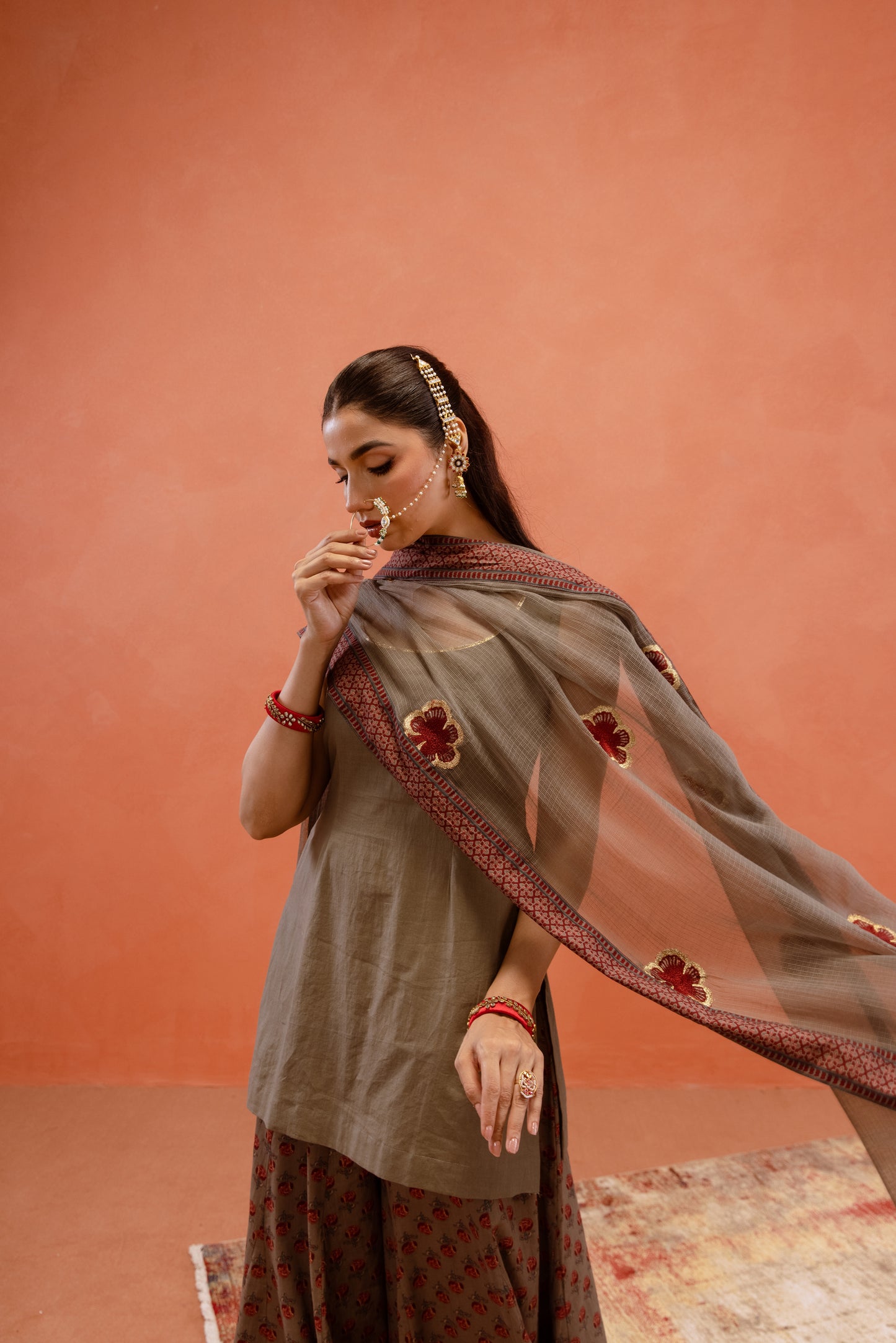 Silver Mist Sharara Sleeveless Set