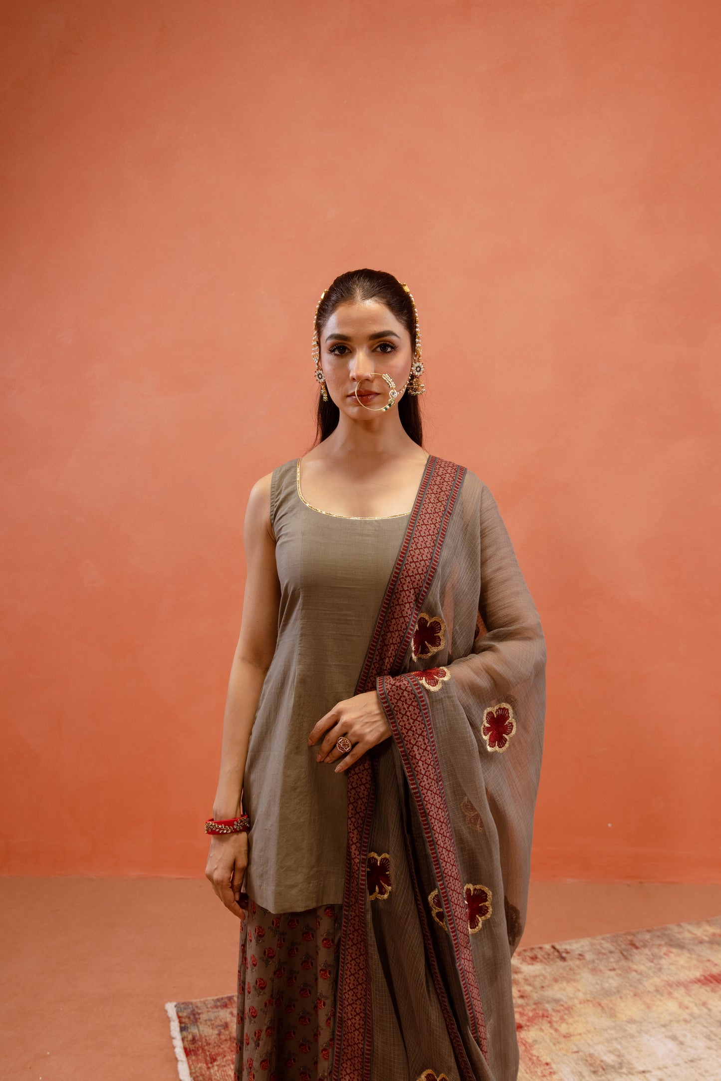Silver Mist Sharara Sleeveless Set