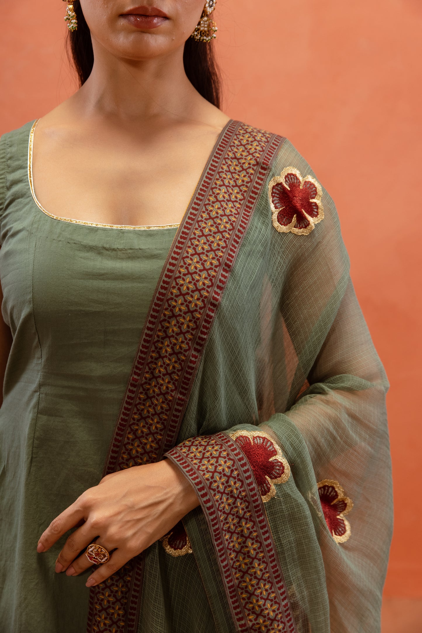 Teal Bloom Sharara Sleeveless Set