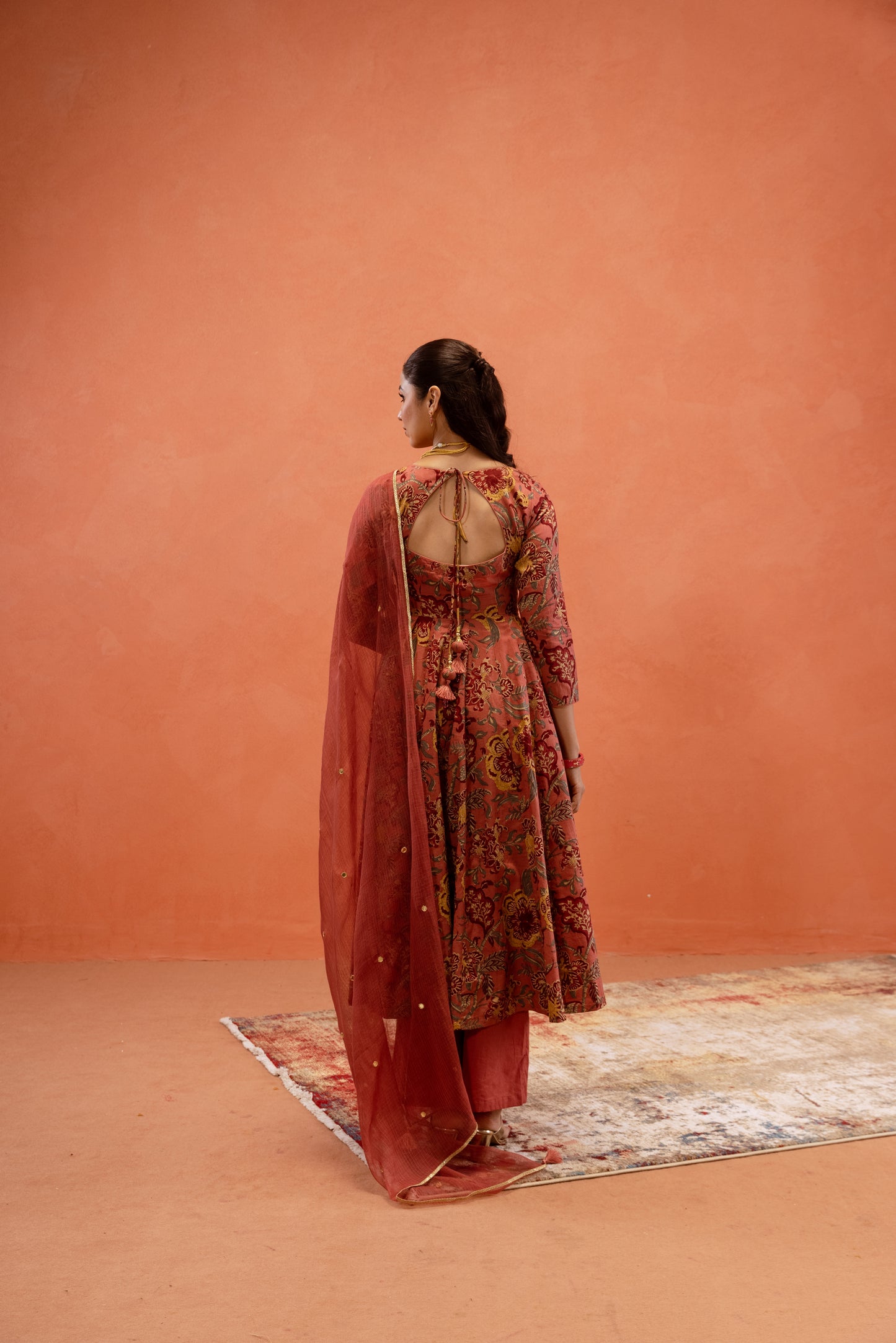 Dusky Rose Sleeved Anarkali Suit