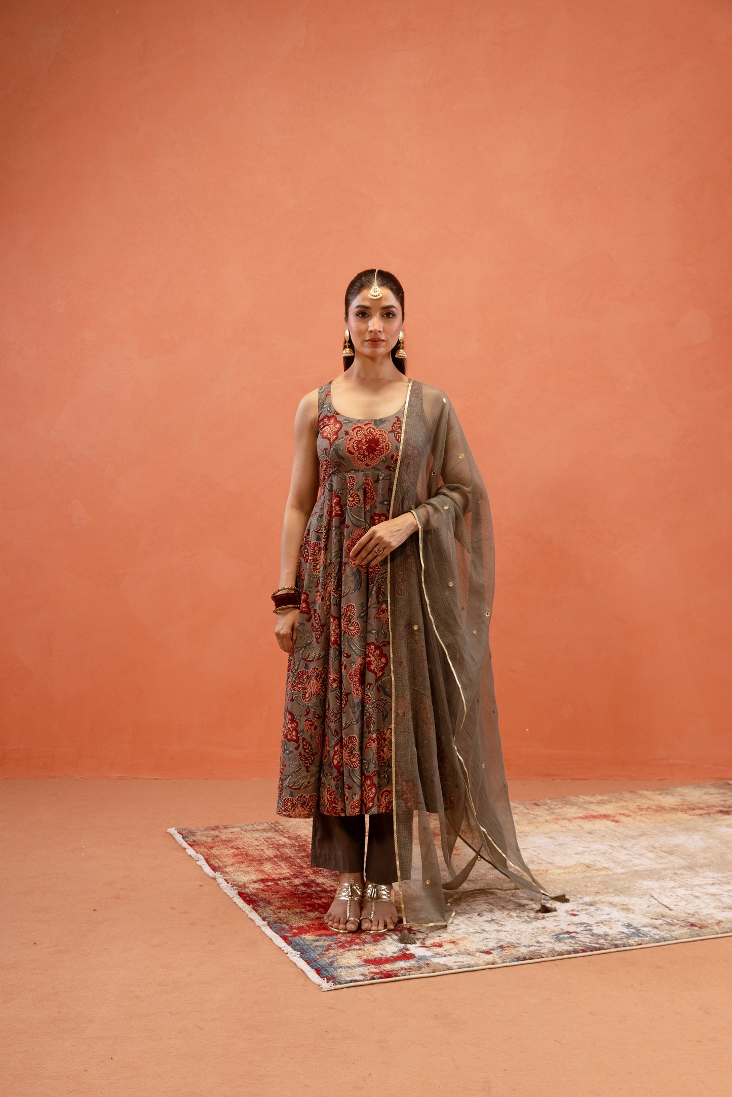 Silver Mist Sleeveless Anarkali Suit