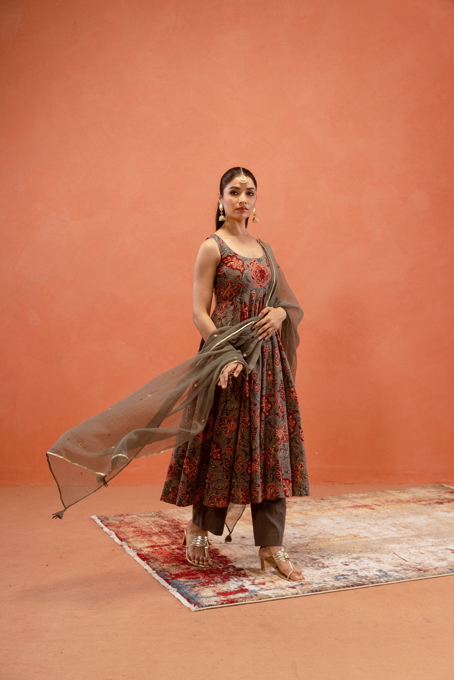 Silver Mist Sleeveless Anarkali Suit