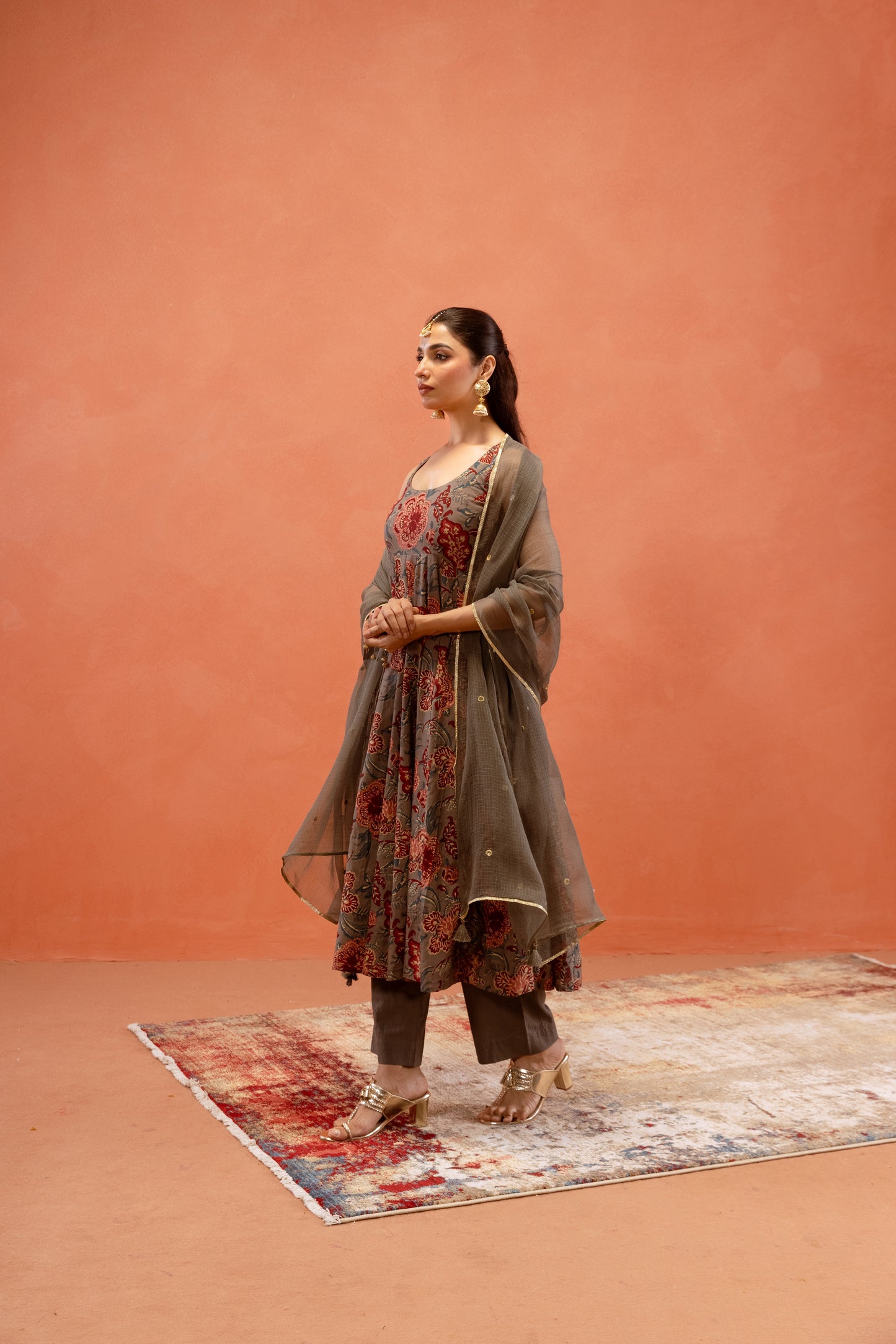 Silver Mist Sleeveless Anarkali Suit