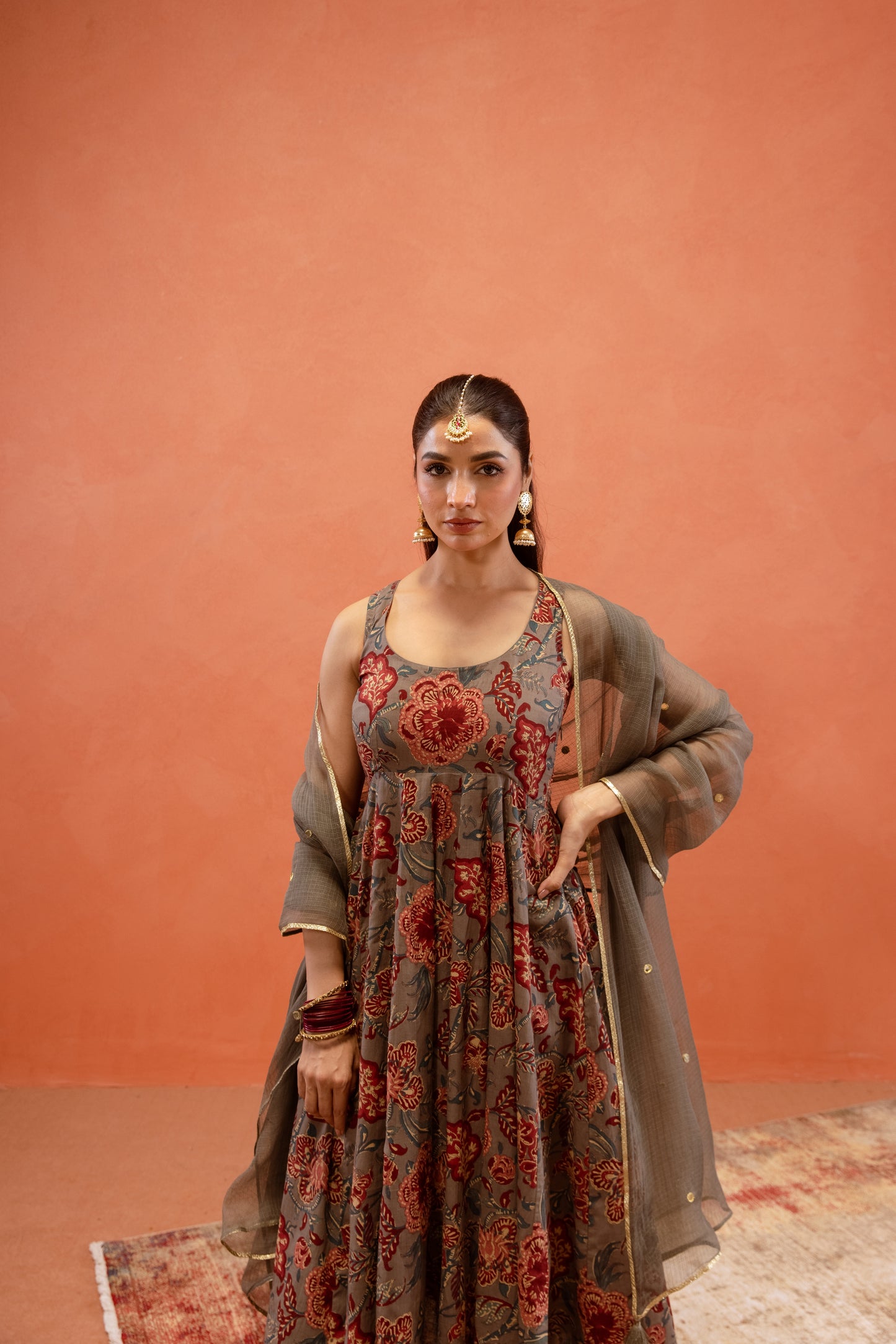 Silver Mist Sleeveless Anarkali Suit