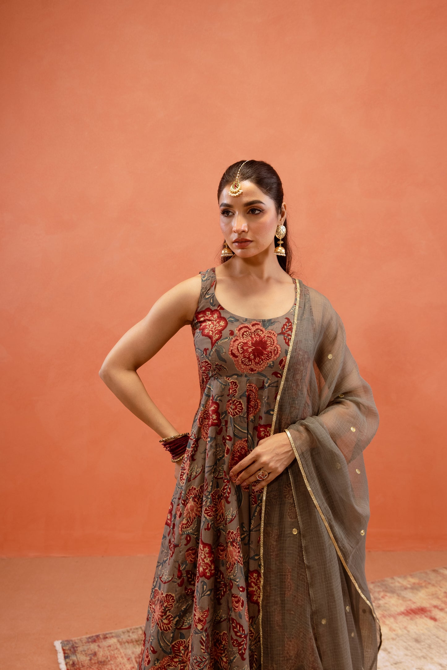 Silver Mist Sleeveless Anarkali Suit