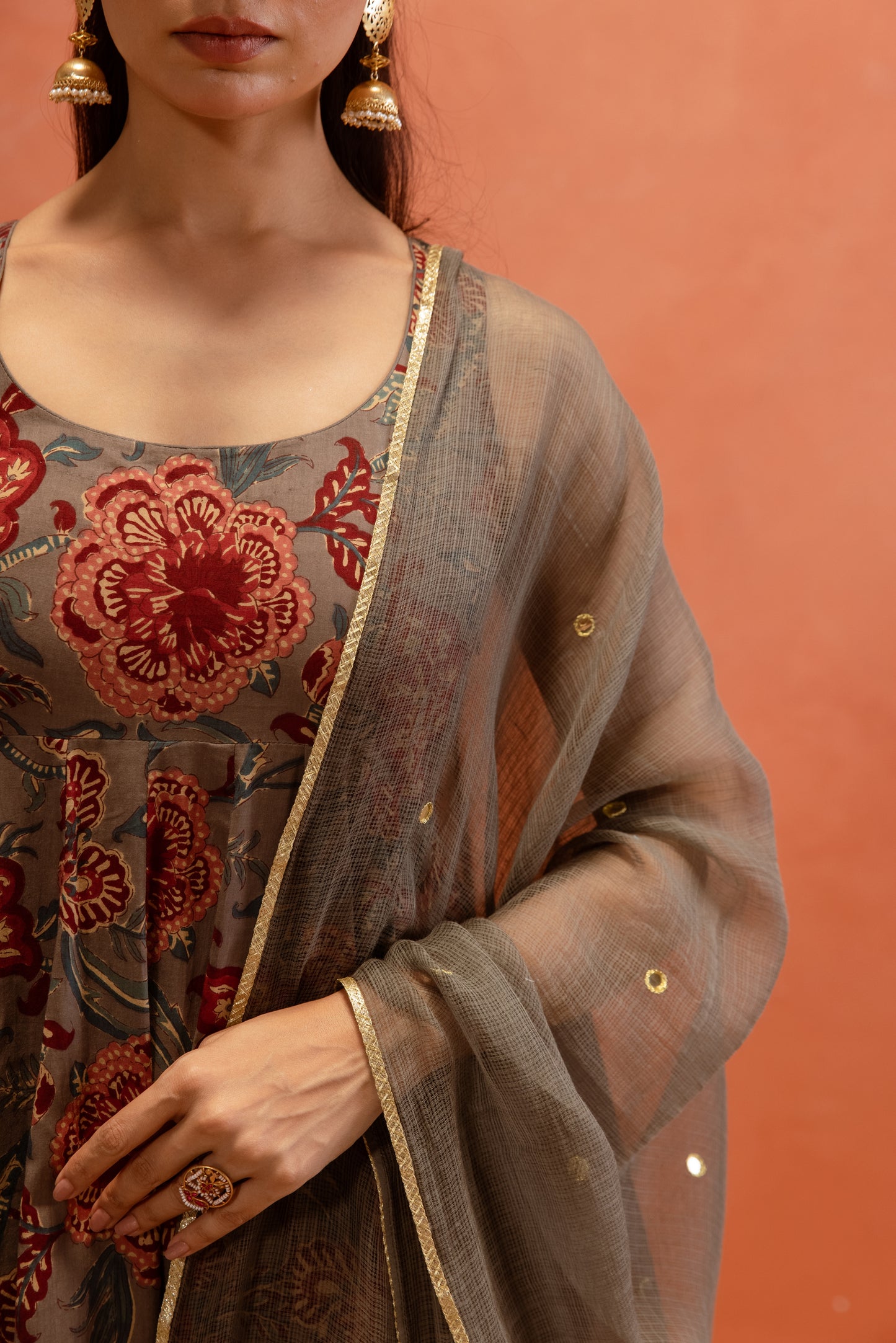 Silver Mist Sleeveless Anarkali Suit