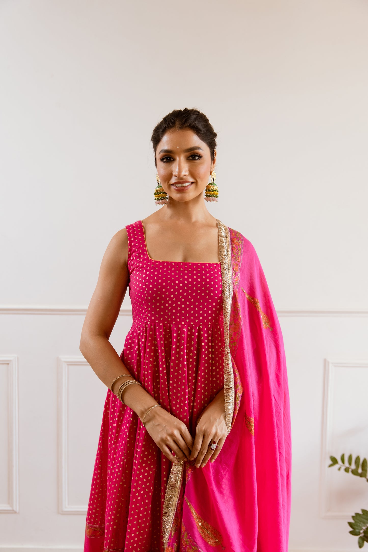 Magenta Polka Dots - Sleeveless